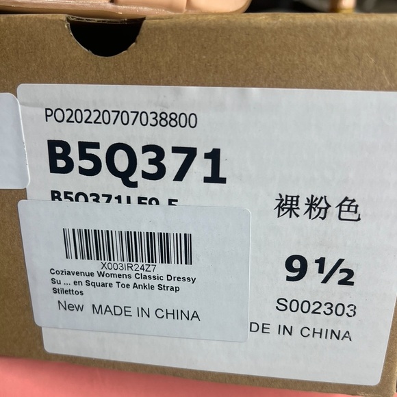 Coziavenue Classic Open Square Toe Ankle Strap Stiletto Kitten Heel | NEW!!👡 - Picture 4 of 5